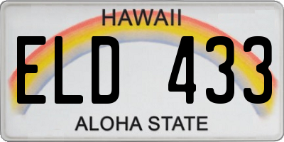 HI license plate ELD433