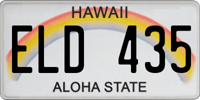 HI license plate ELD435