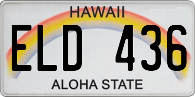 HI license plate ELD436