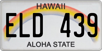 HI license plate ELD439