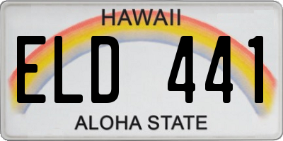 HI license plate ELD441