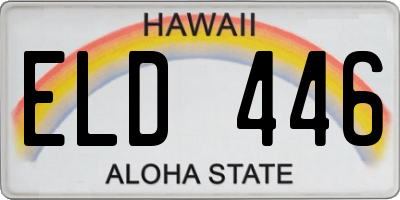 HI license plate ELD446