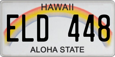 HI license plate ELD448