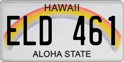 HI license plate ELD461