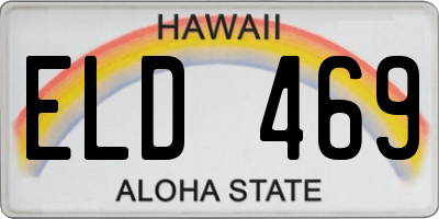 HI license plate ELD469