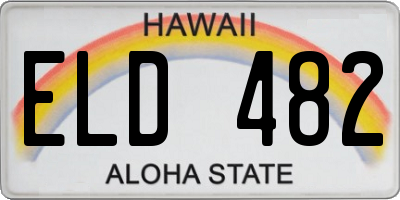 HI license plate ELD482