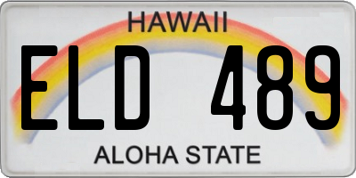 HI license plate ELD489