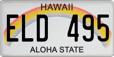 HI license plate ELD495