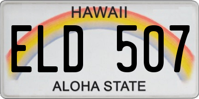HI license plate ELD507