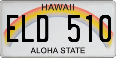 HI license plate ELD510