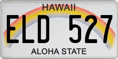 HI license plate ELD527
