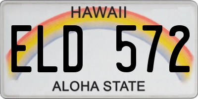 HI license plate ELD572