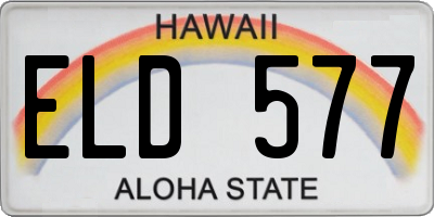 HI license plate ELD577
