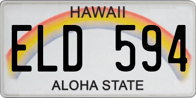 HI license plate ELD594