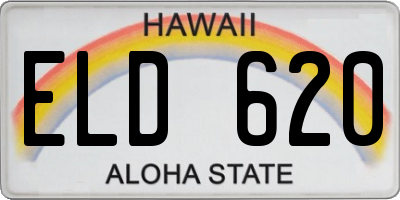 HI license plate ELD620