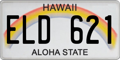 HI license plate ELD621