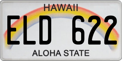 HI license plate ELD622
