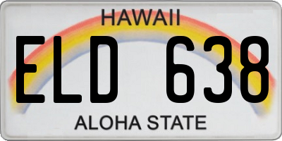 HI license plate ELD638
