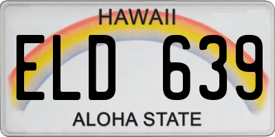 HI license plate ELD639