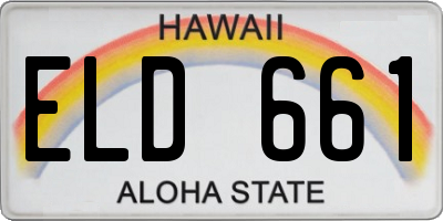 HI license plate ELD661