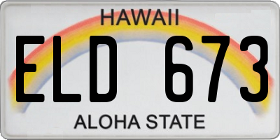 HI license plate ELD673