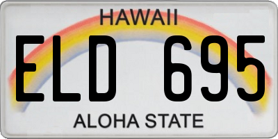 HI license plate ELD695
