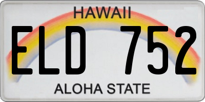 HI license plate ELD752