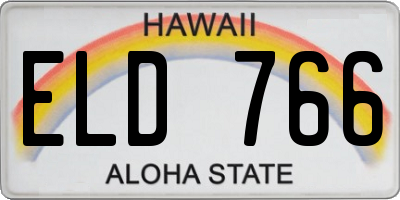 HI license plate ELD766