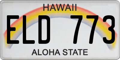 HI license plate ELD773