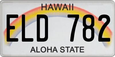 HI license plate ELD782
