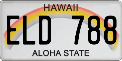 HI license plate ELD788