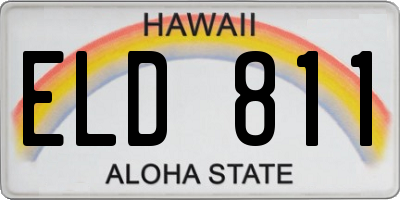 HI license plate ELD811
