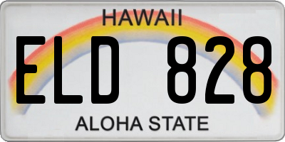 HI license plate ELD828