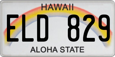 HI license plate ELD829