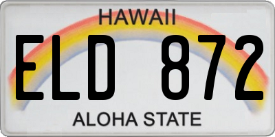 HI license plate ELD872