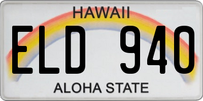 HI license plate ELD940