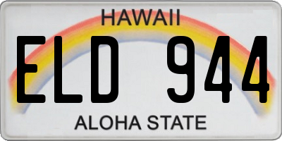 HI license plate ELD944