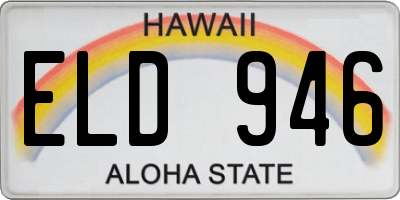 HI license plate ELD946