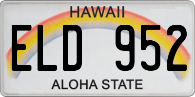 HI license plate ELD952