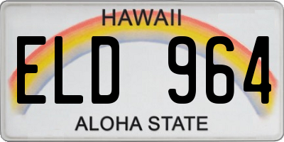HI license plate ELD964