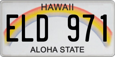 HI license plate ELD971