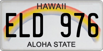 HI license plate ELD976