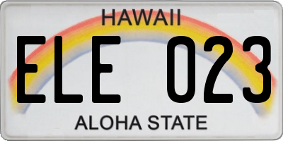 HI license plate ELE023