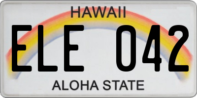 HI license plate ELE042