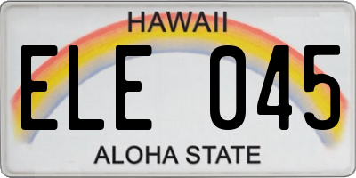 HI license plate ELE045