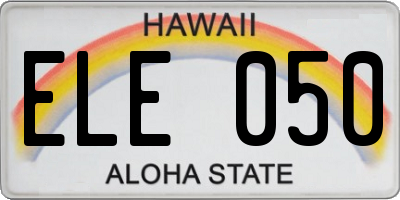 HI license plate ELE050