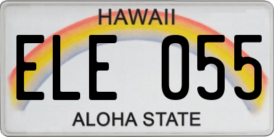 HI license plate ELE055