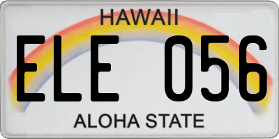 HI license plate ELE056