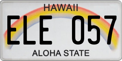 HI license plate ELE057