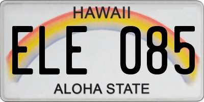 HI license plate ELE085